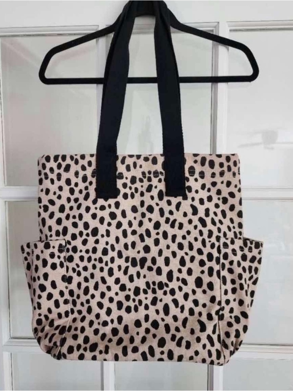 Universal Thread Pink Leopard Print Tote with Black Straps